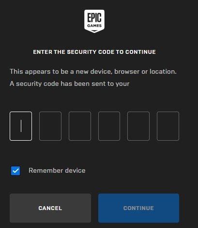 epic games 2fa login